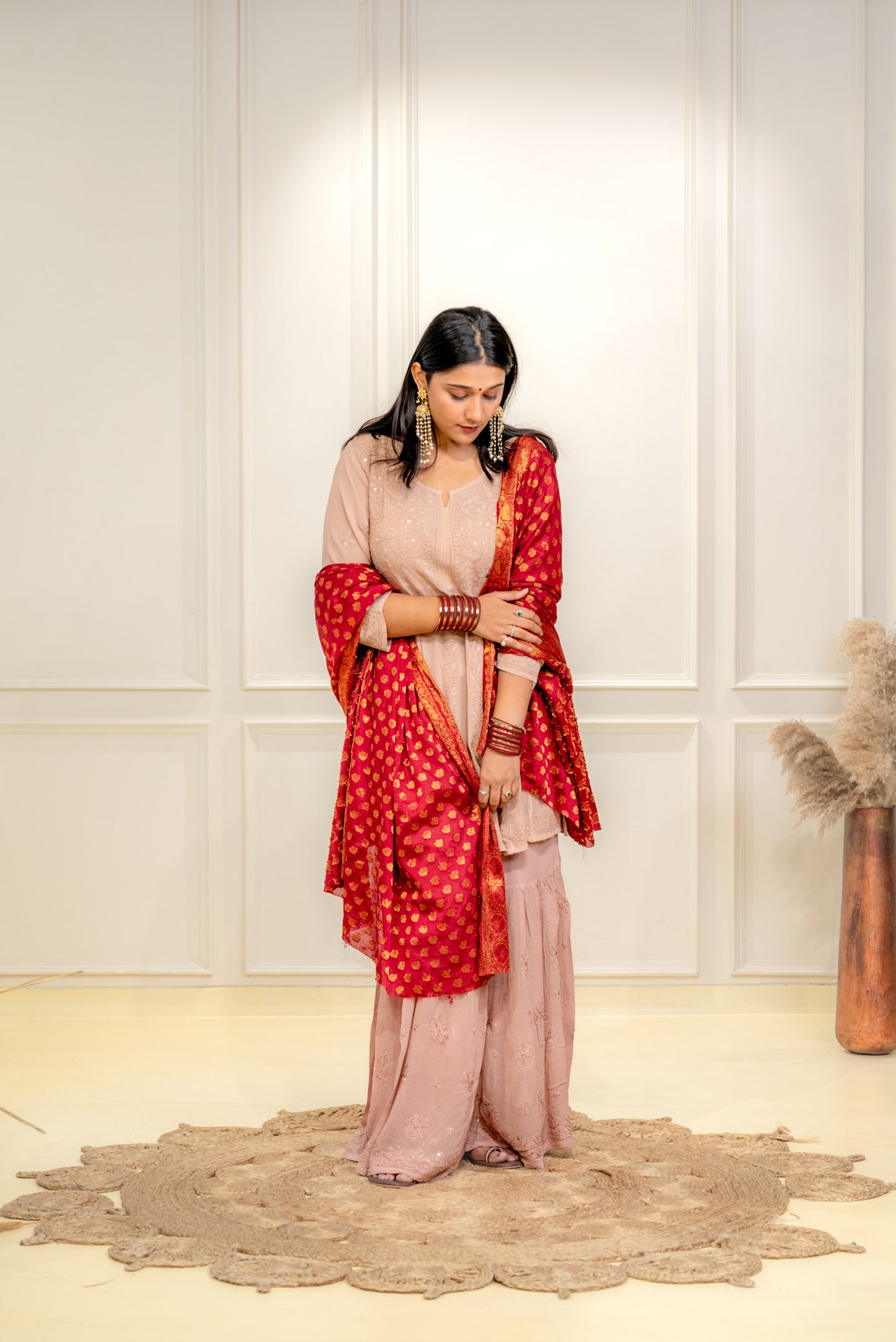 Chikankari Georgette Gharara Set
