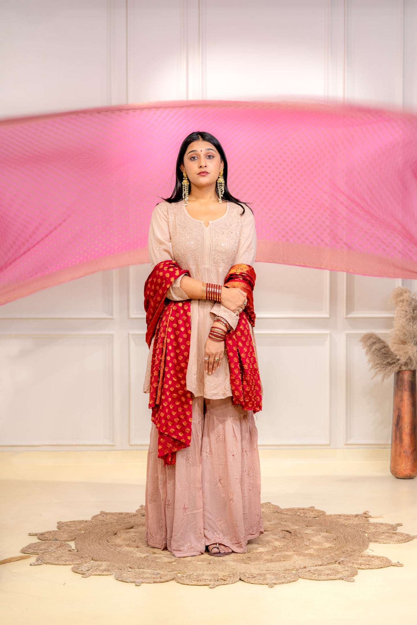 Chikankari Georgette Gharara Set
