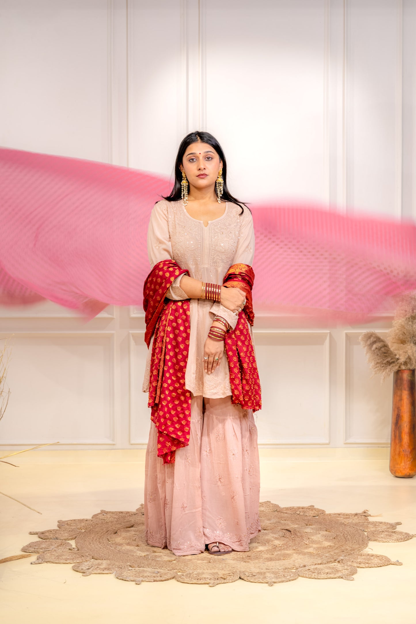 Chikankari Georgette Gharara Set