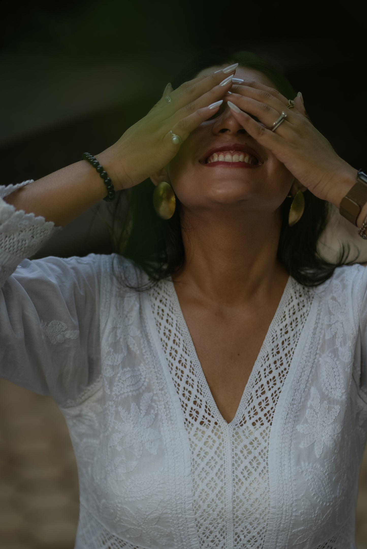 white Mul Cotton Chikankari Dress