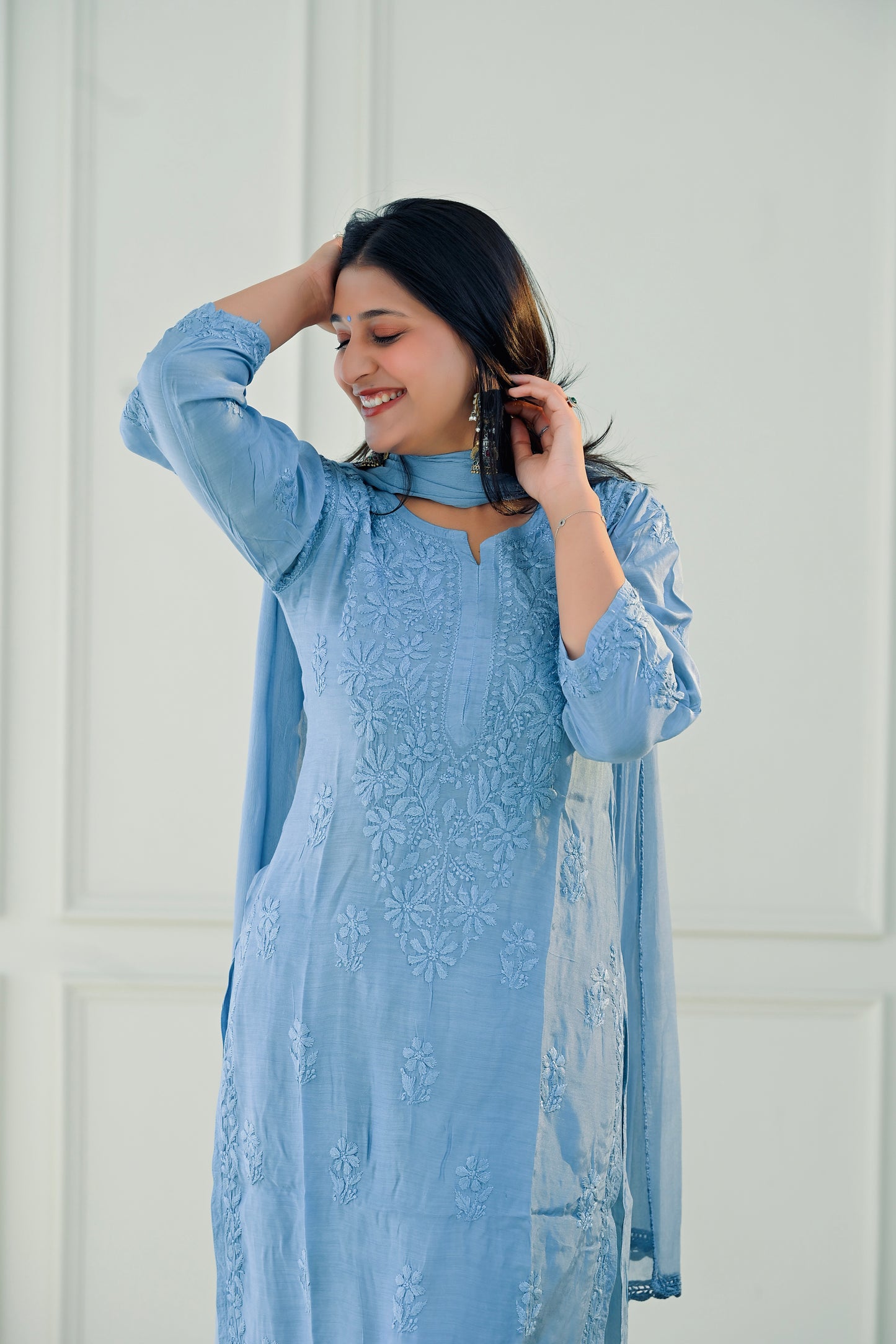 Muslin Chikankari Kurta Set