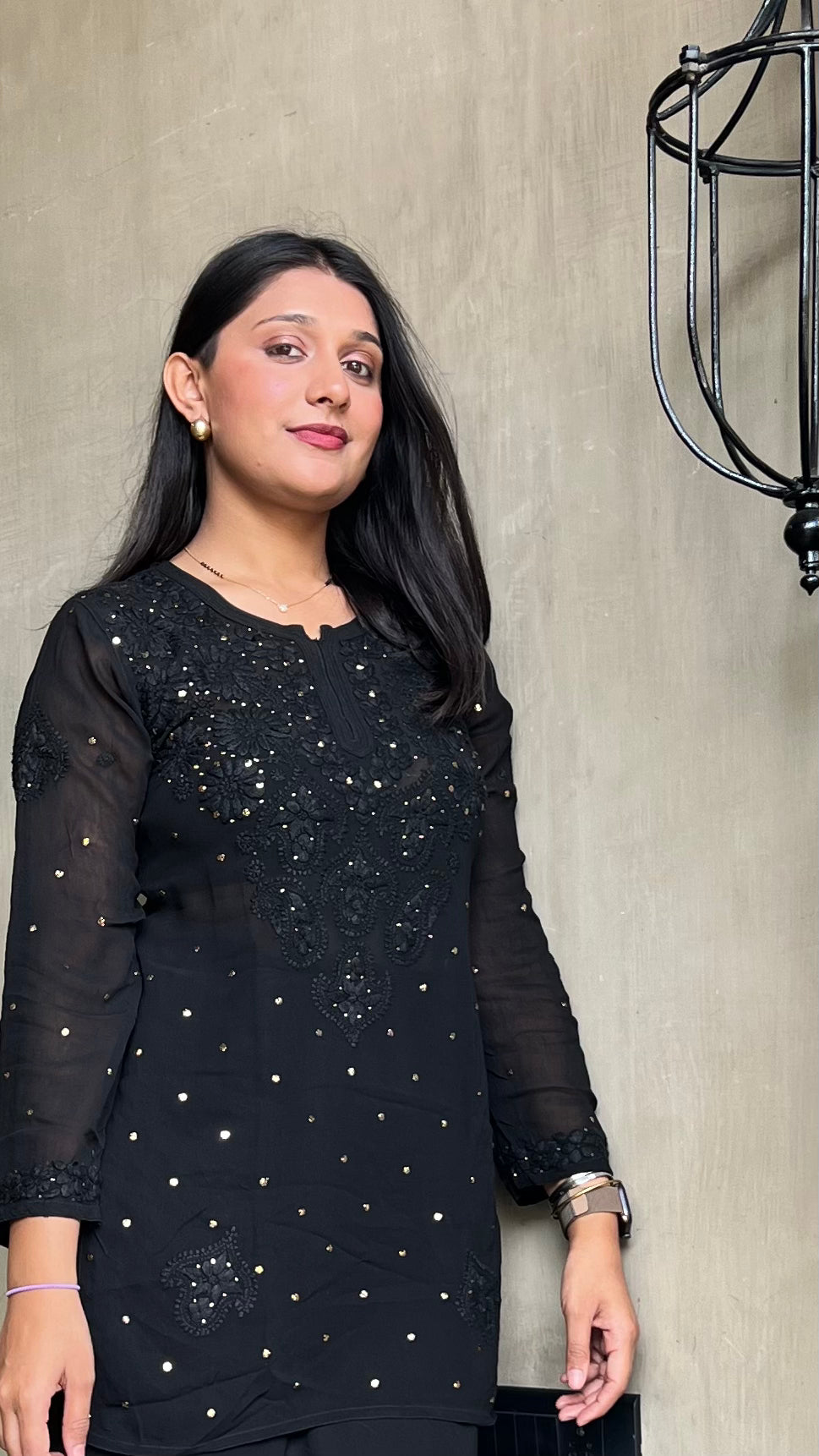 GEORGETTE CHIKANKARI COORD SET
