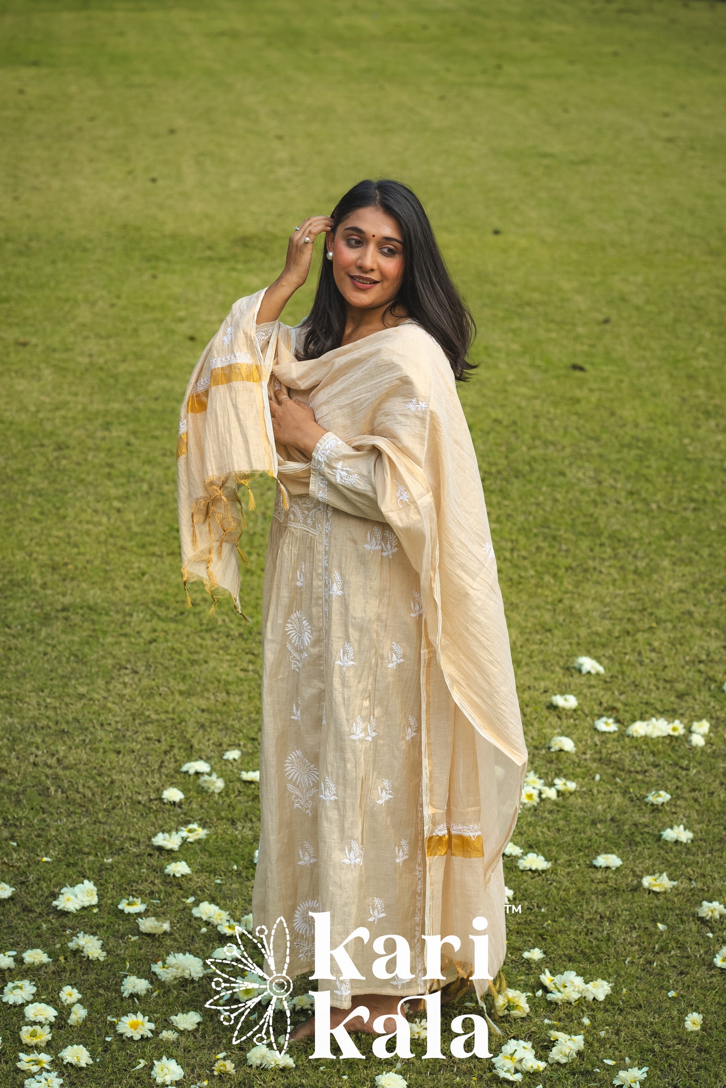 PEARL A-LINE TISSUE SILK SUIT