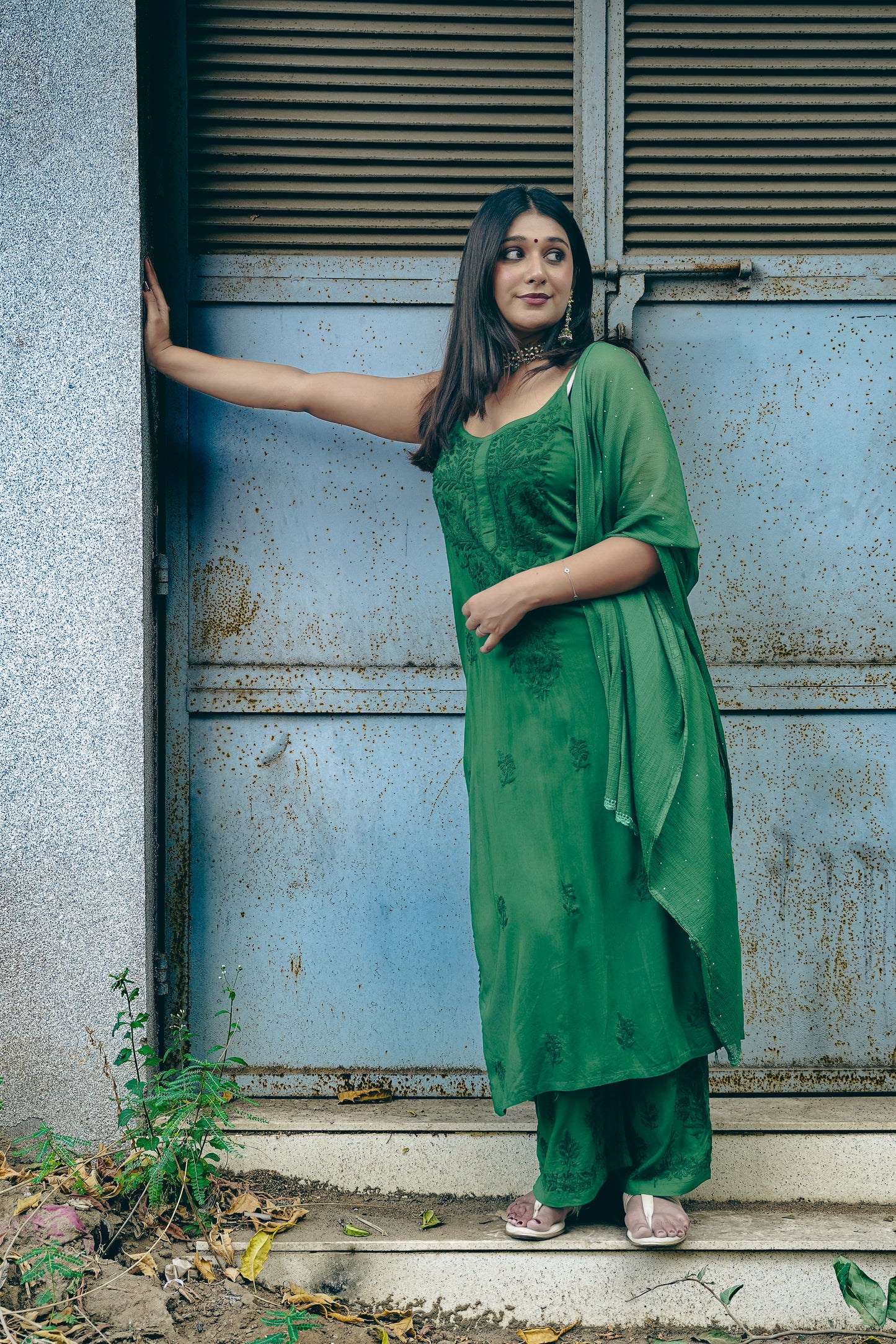Chikankari Modal Sleeveless Set
