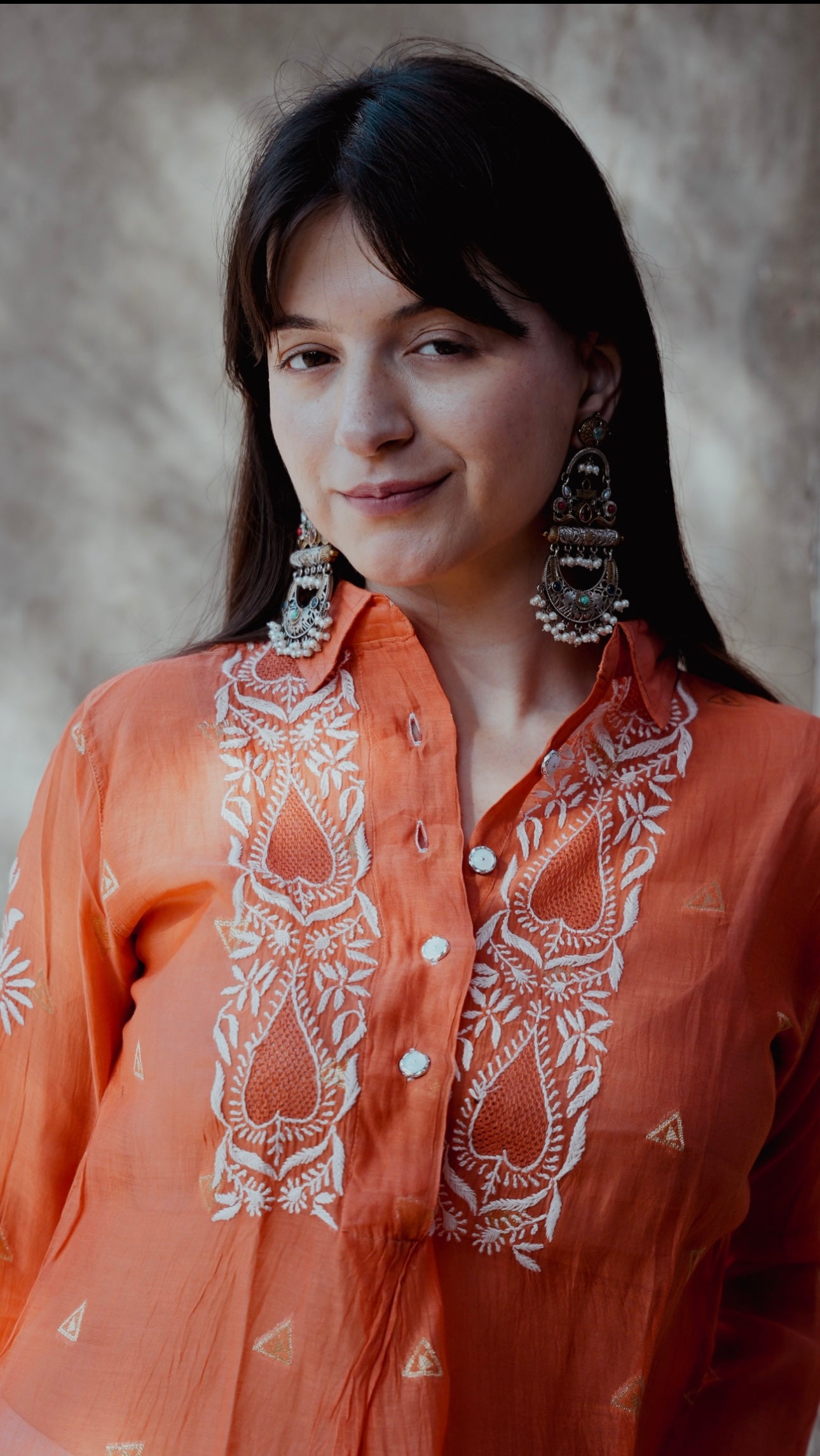 Mul Chanderi Chikankari Shirt