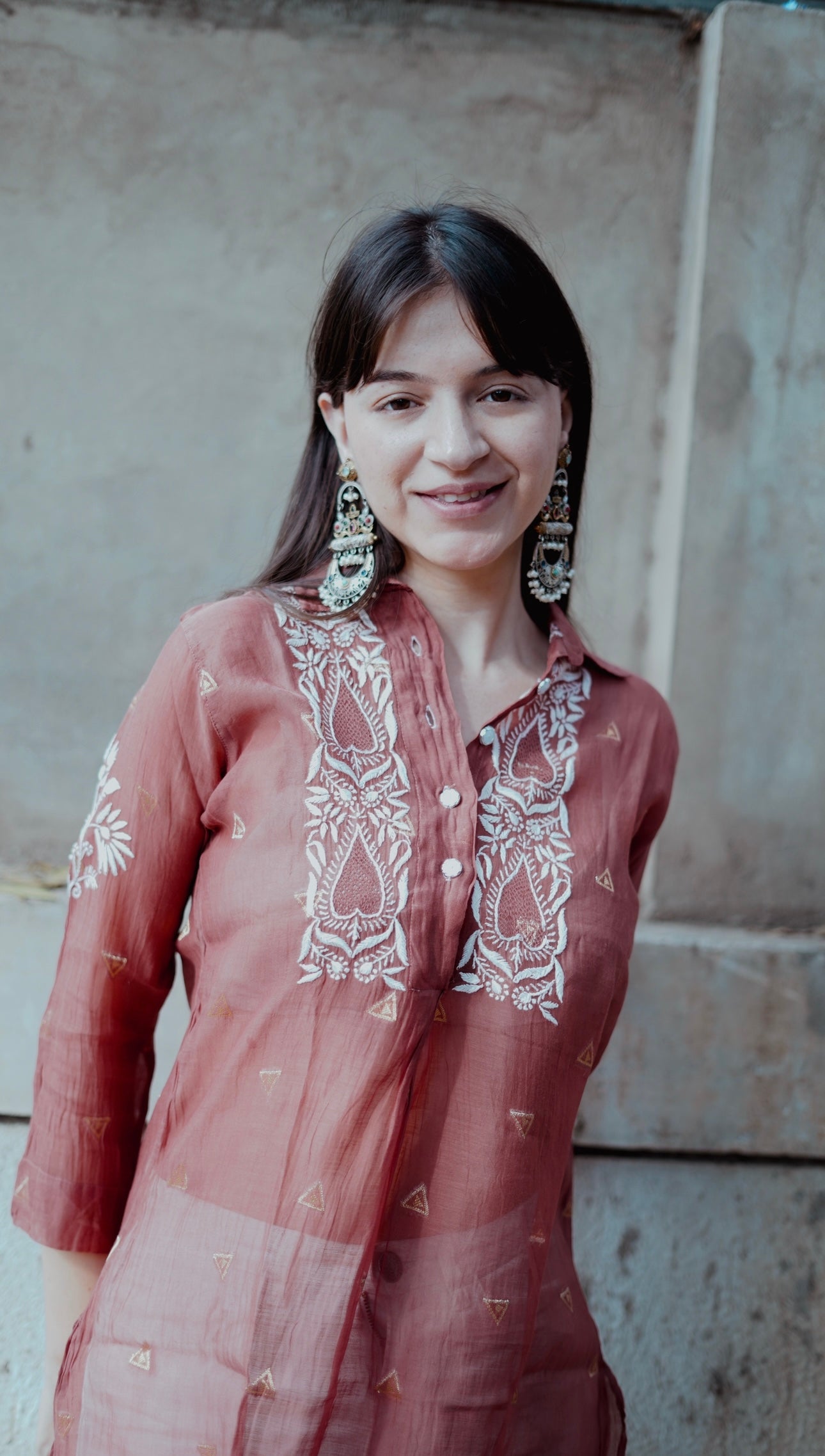 Mul Chanderi Chikankari Shirt