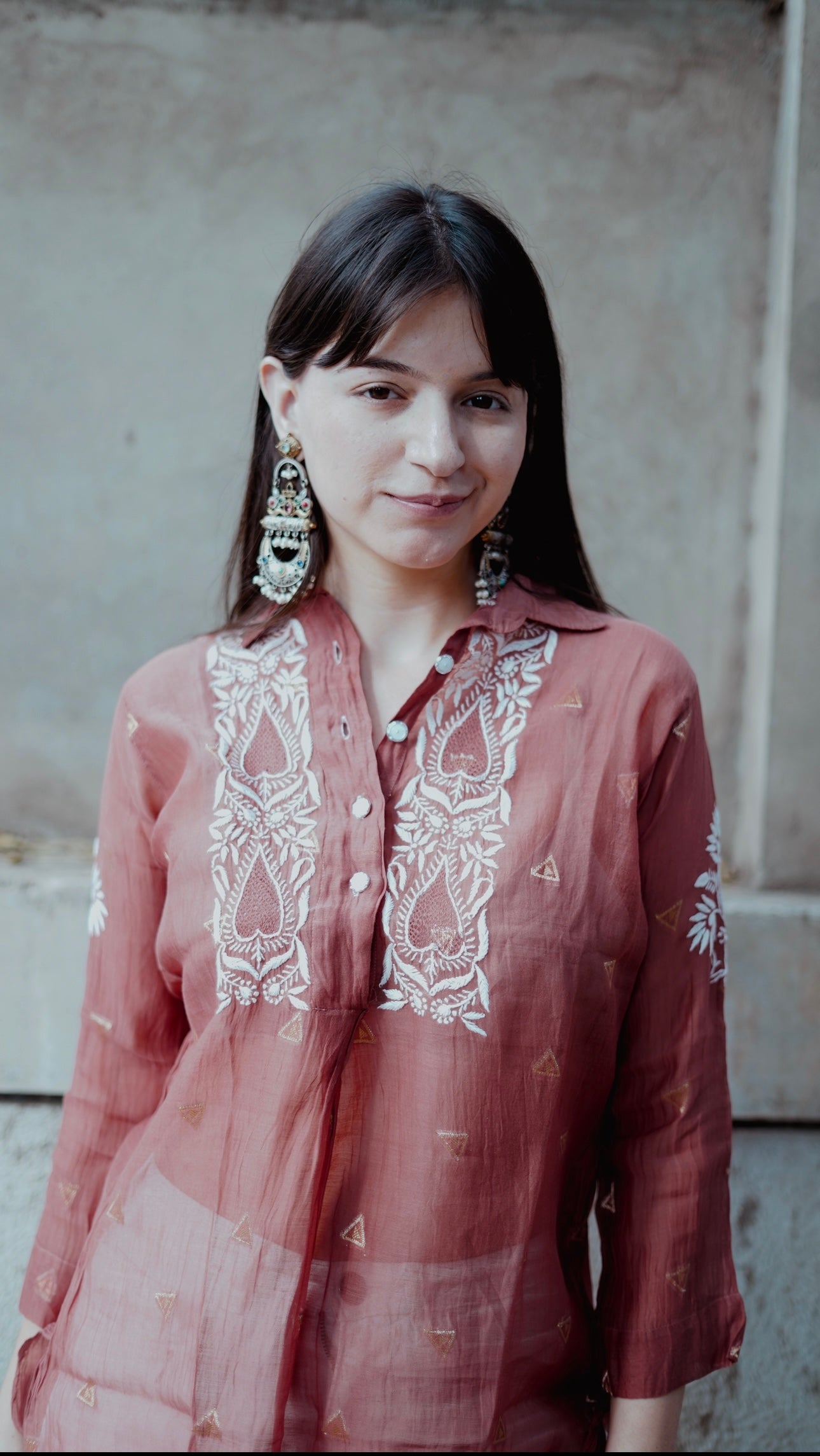 Mul Chanderi Chikankari Shirt