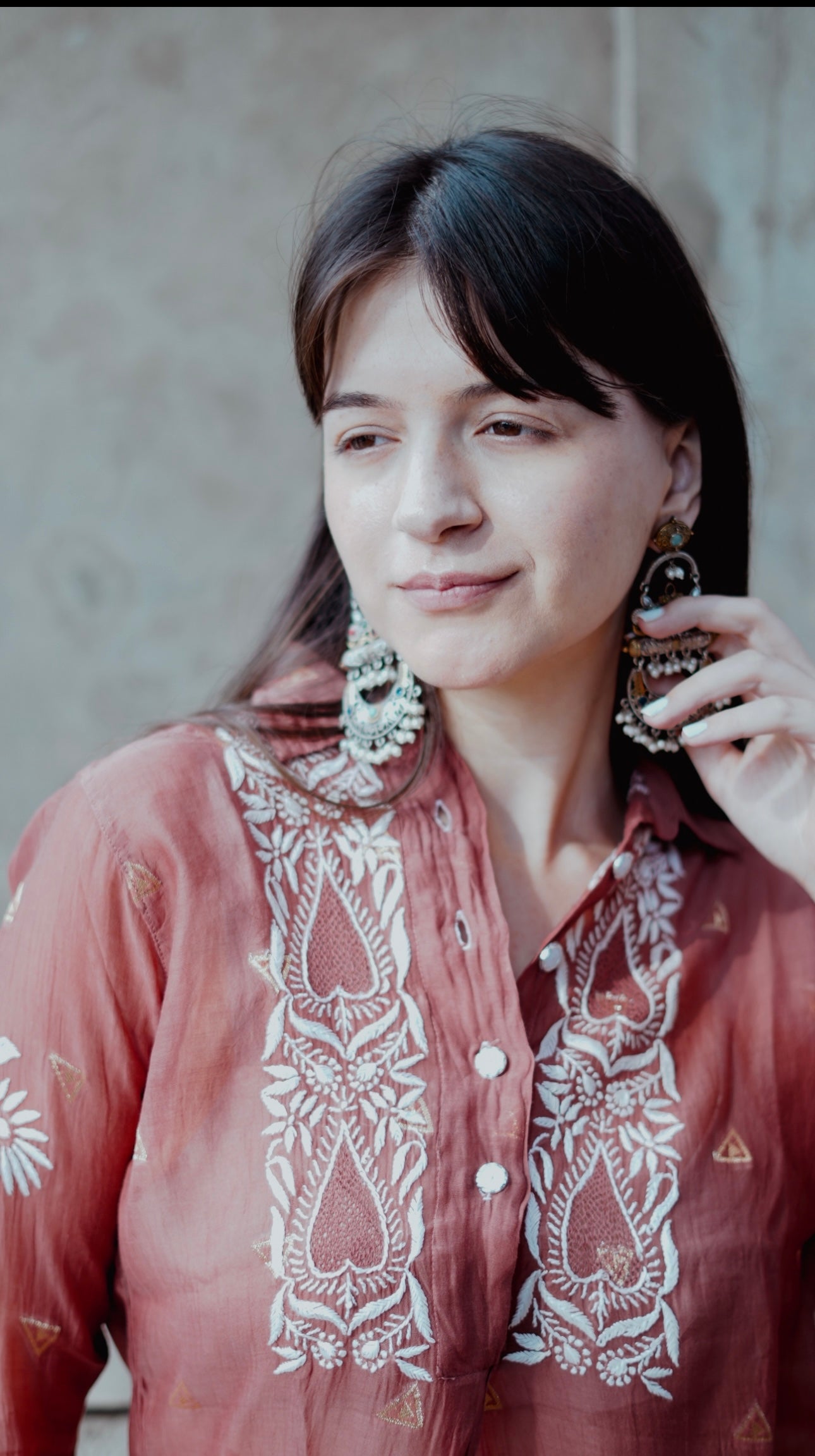 Mul Chanderi Chikankari Shirt