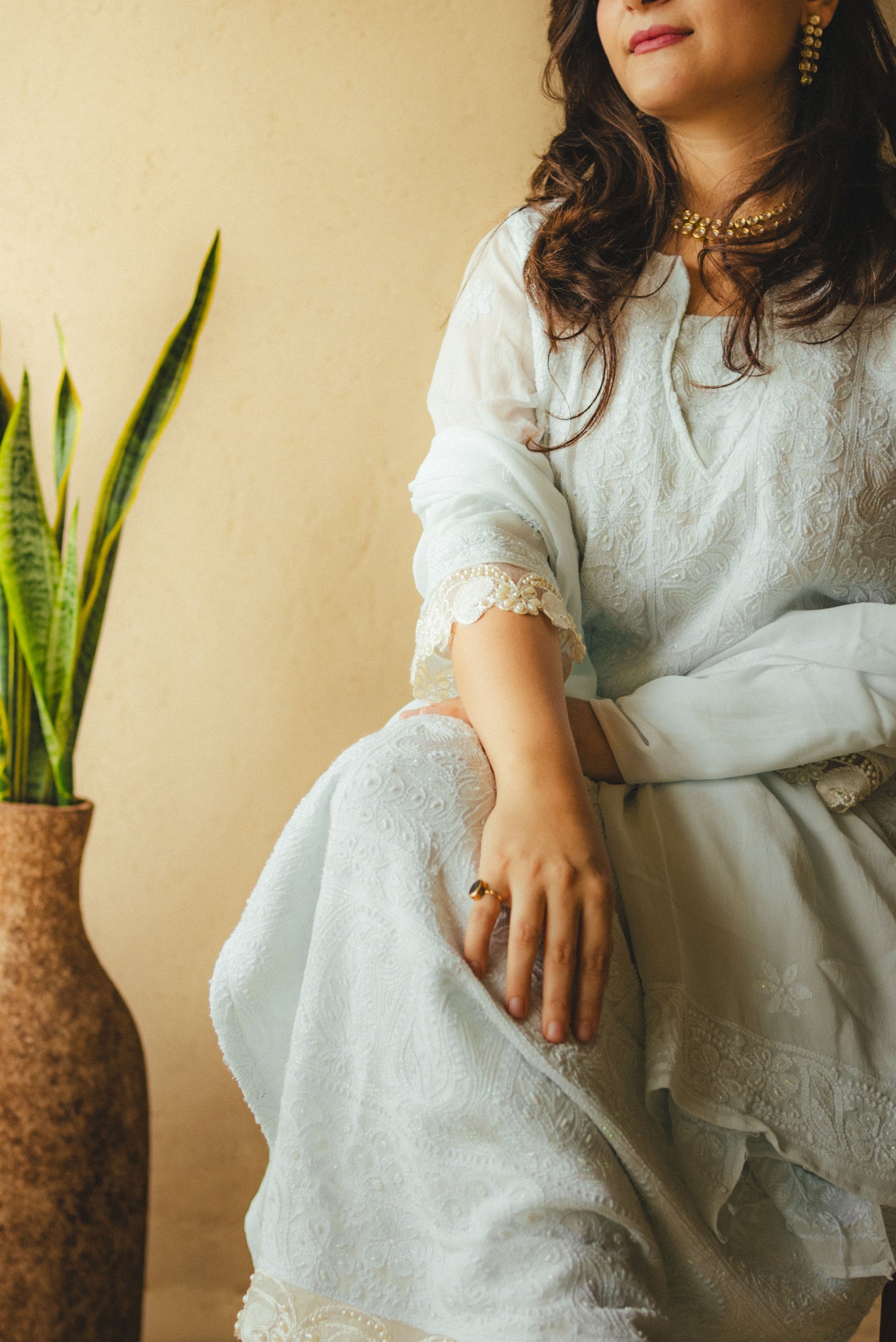 Pearl Chikankari Kurta & Dupatta