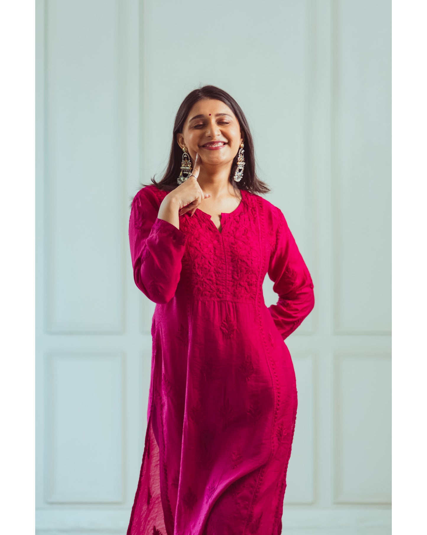 SHEETAL CHANDERI A-LINE KURTA