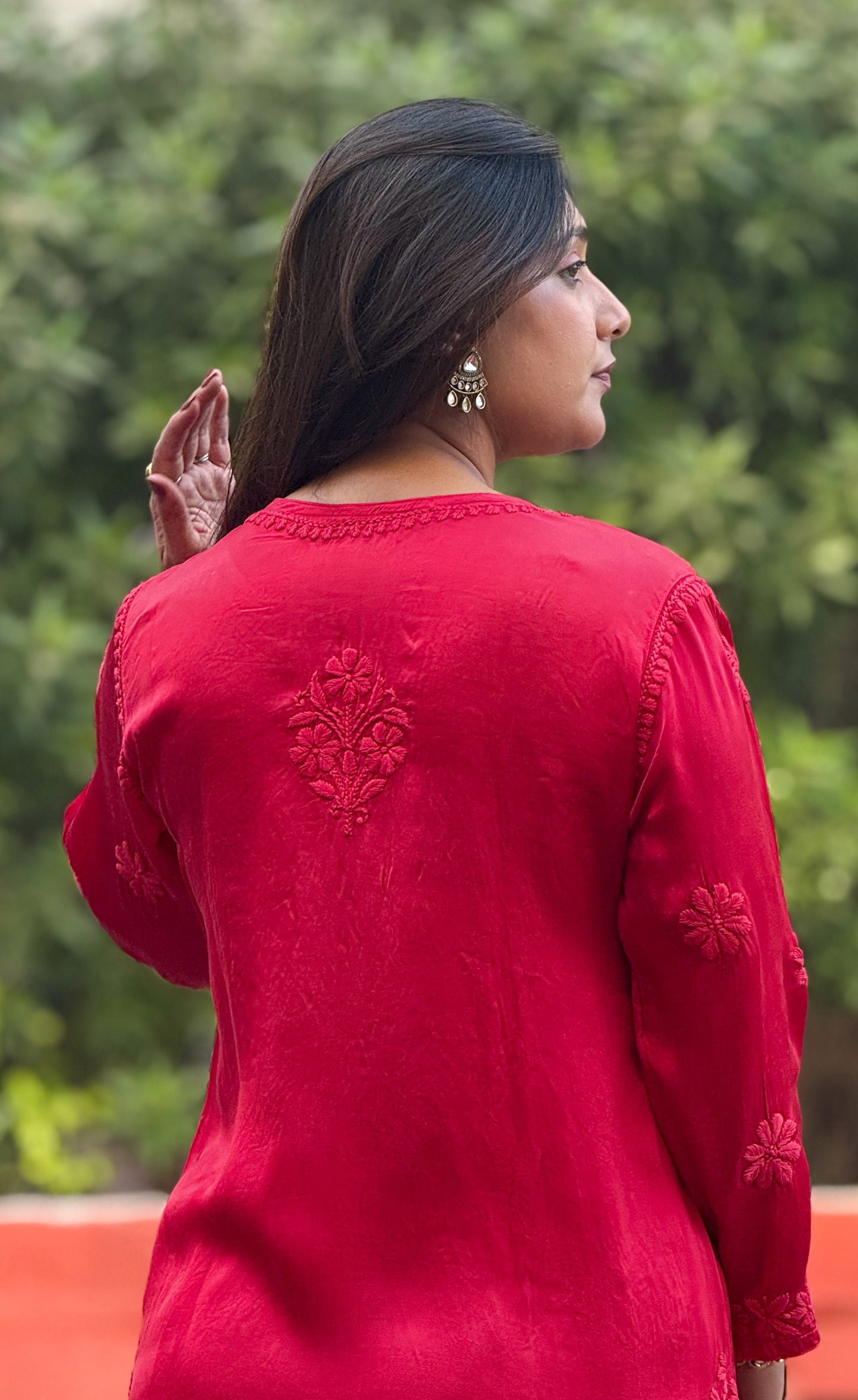 Chikankari Modal Satin Kurta Set