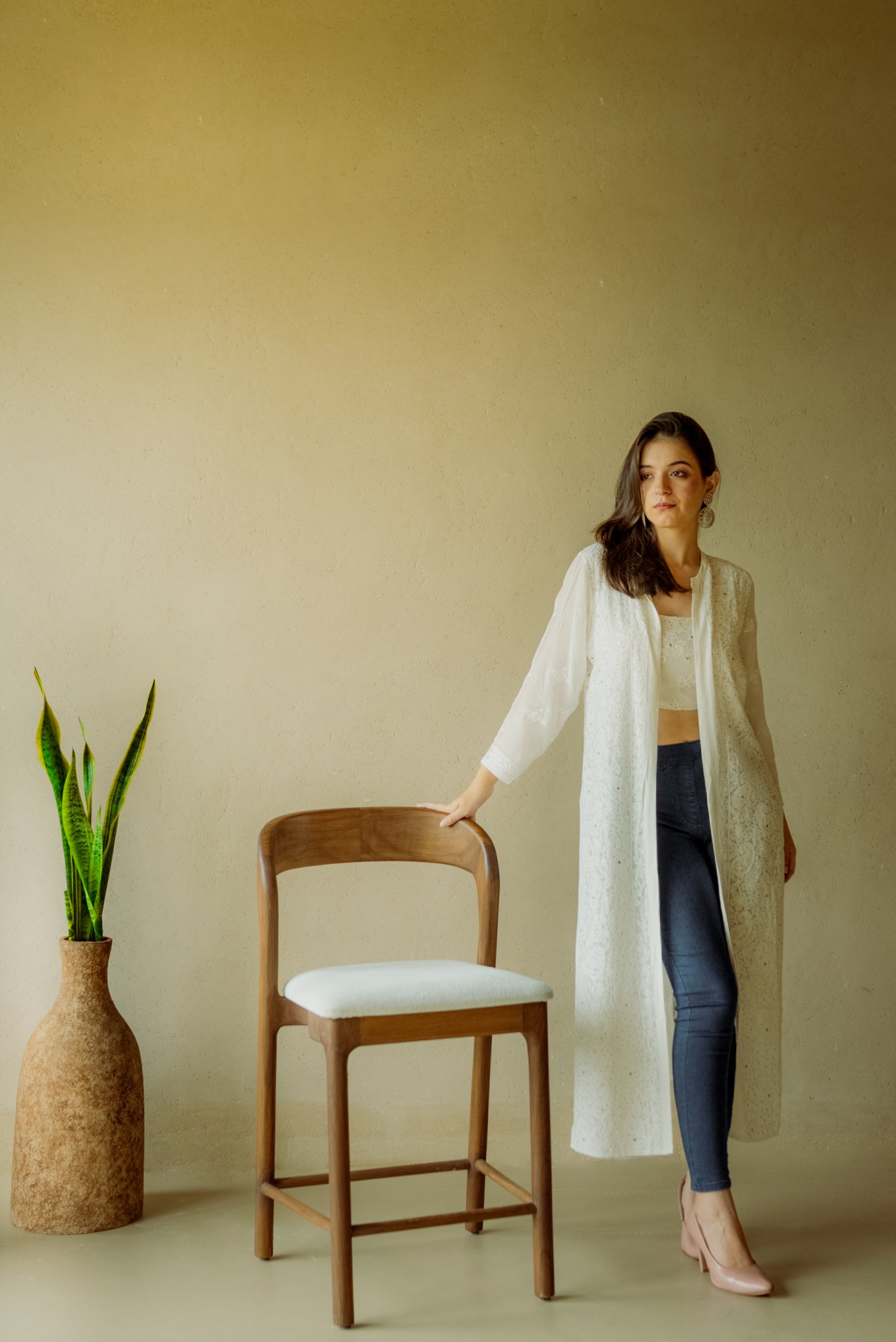 Chikankari white Shrug