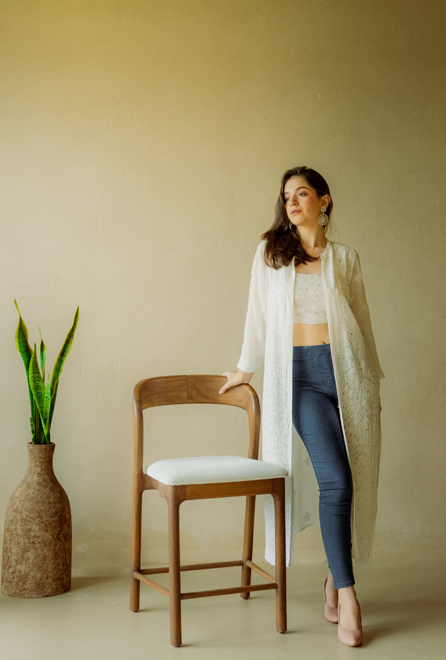 Chikankari white Shrug