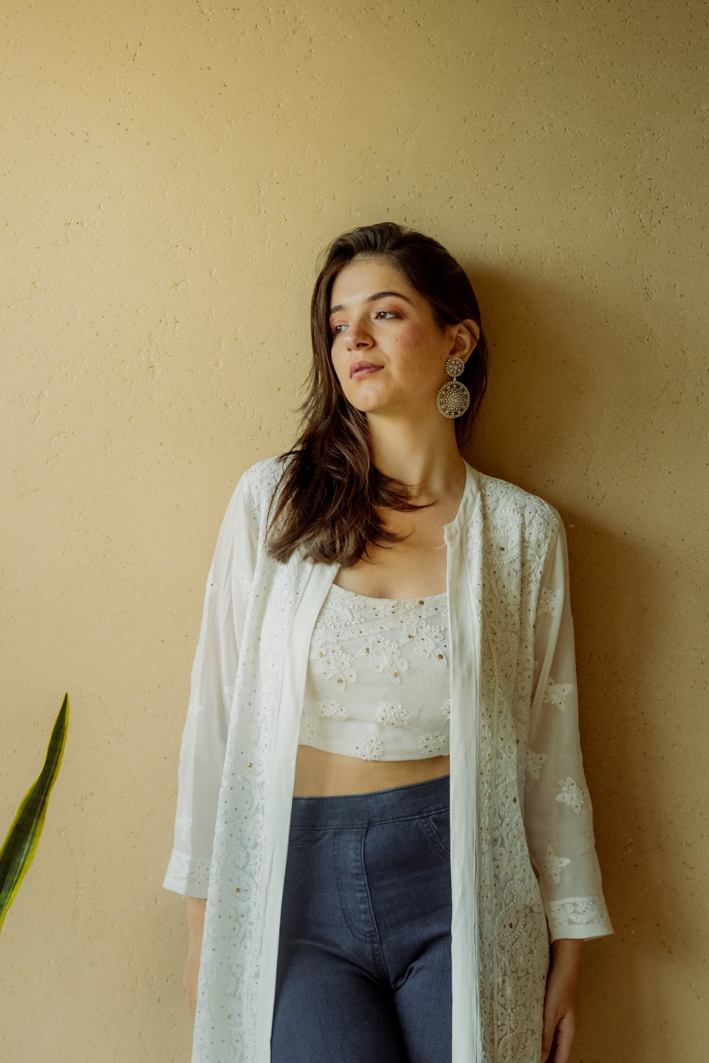 Chikankari white Shrug